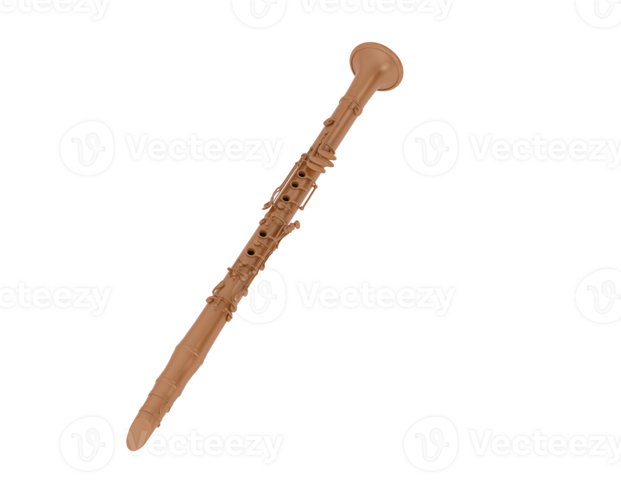 Clarinet isolated on background. 3d rendering - illustration png