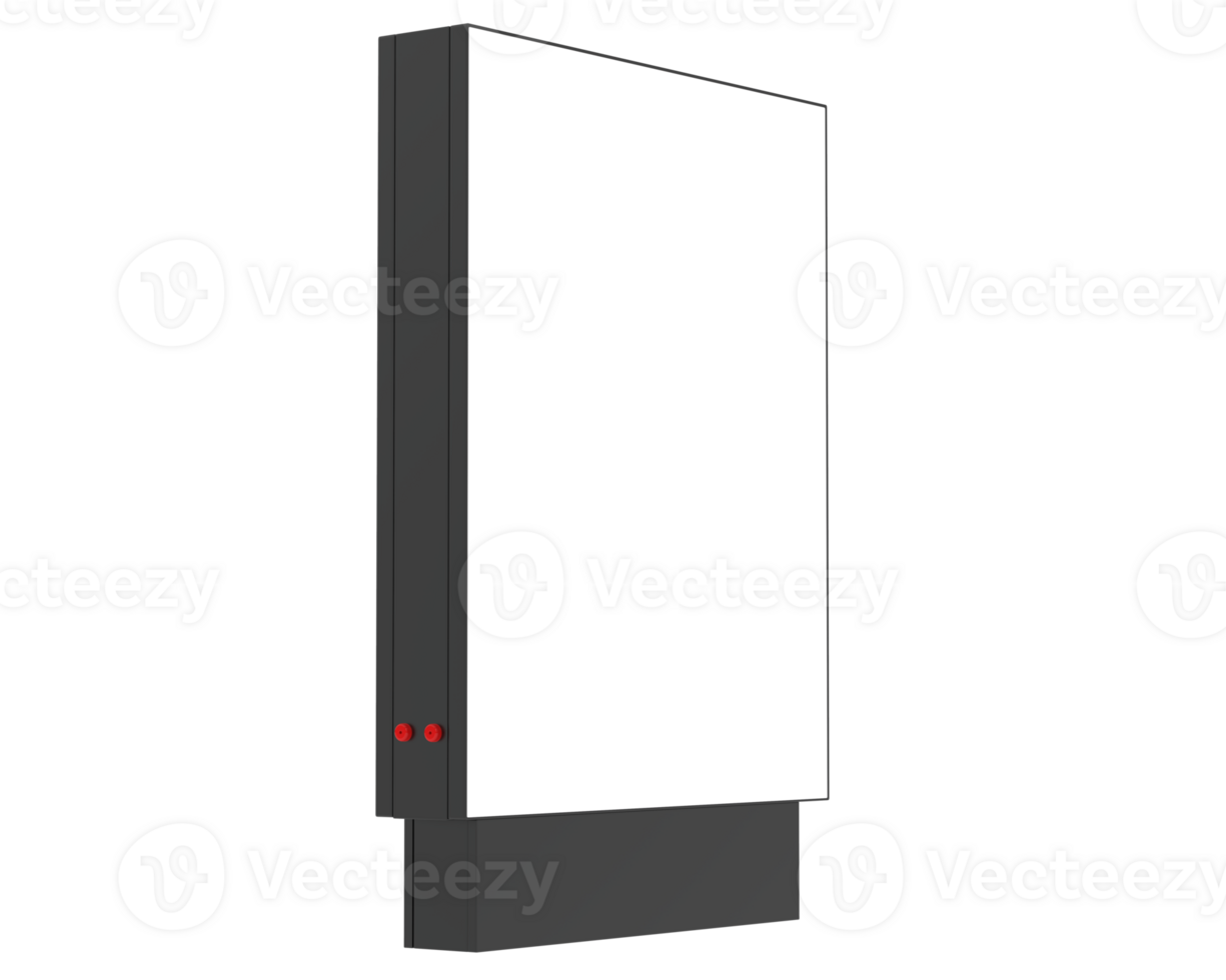 City standing billboard isolated on background. 3d rendering - illustration png