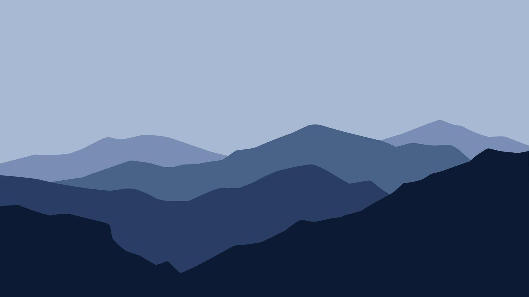Landscape illustration of mountain ridge scenery vector