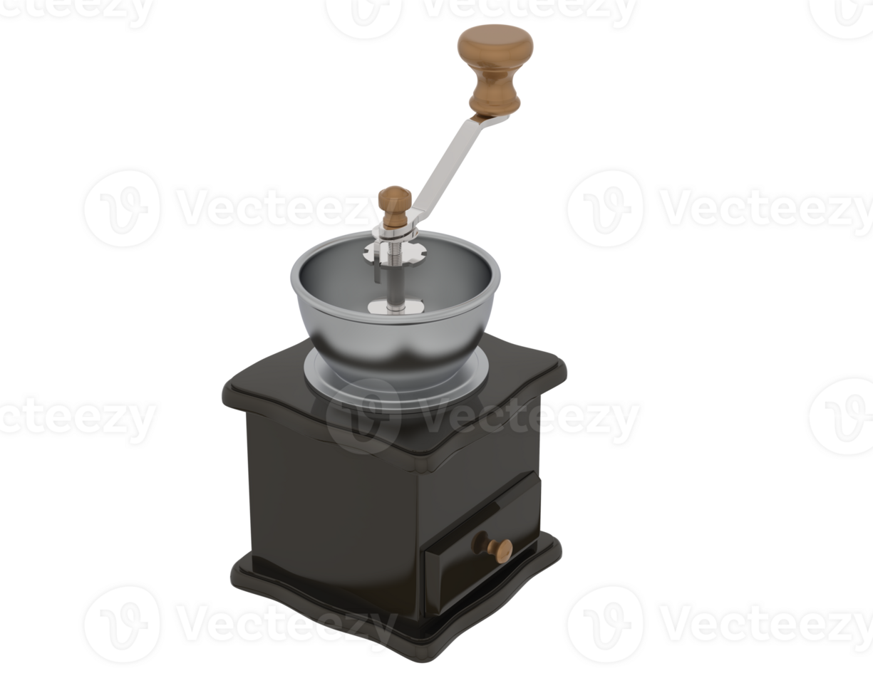 Coffee grinder isolated on background. 3d rendering - illustration png