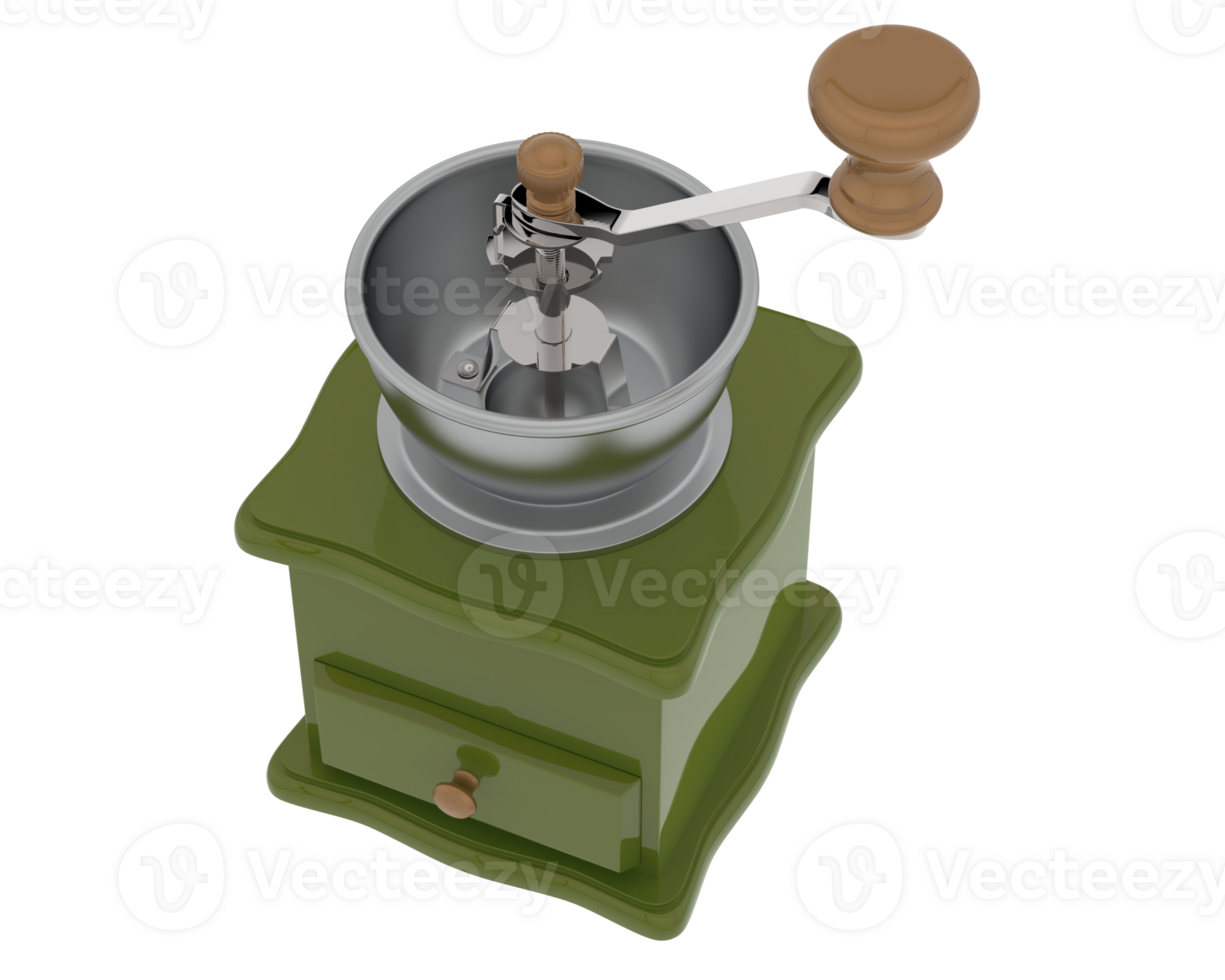 Coffee grinder isolated on background. 3d rendering - illustration png