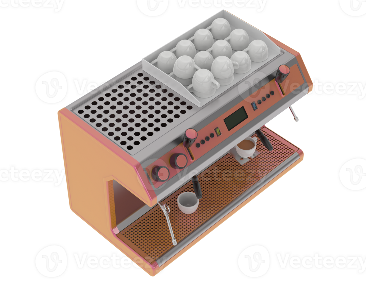 Coffee machine isolated on background. 3d rendering - illustration png