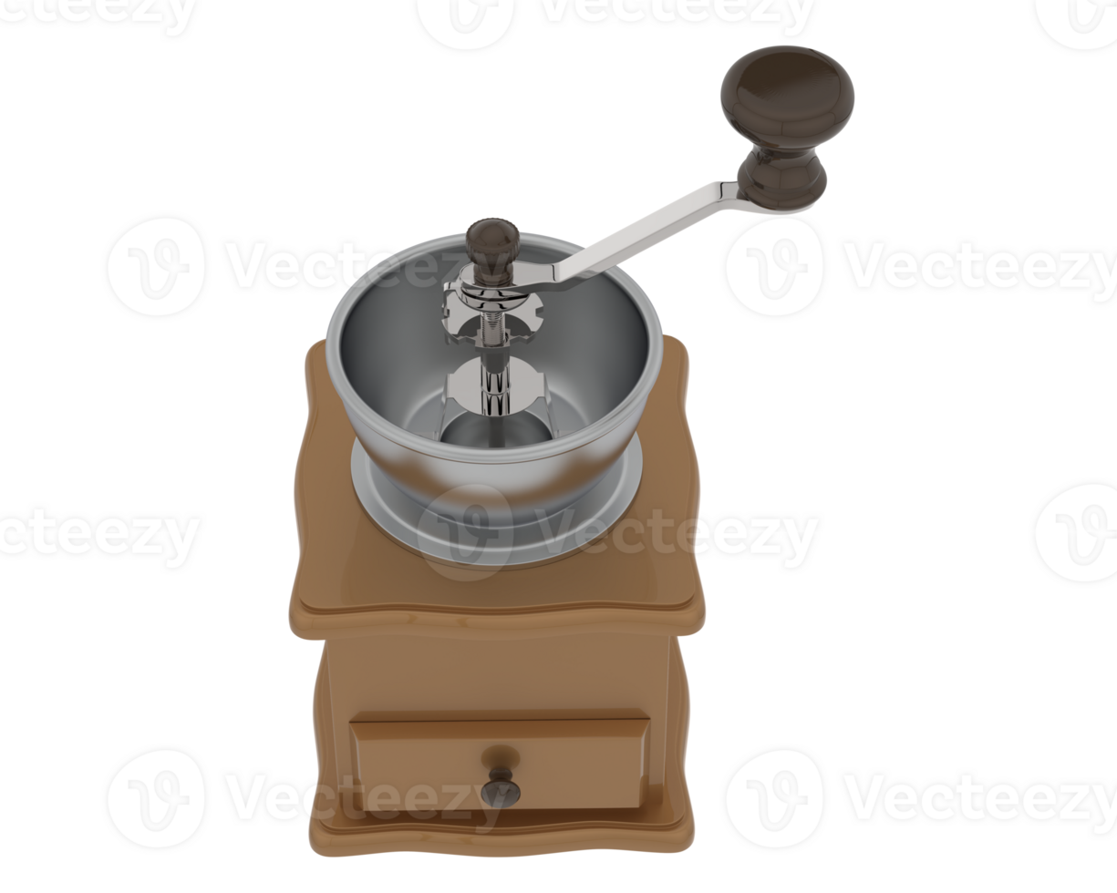 Coffee grinder isolated on background. 3d rendering - illustration png