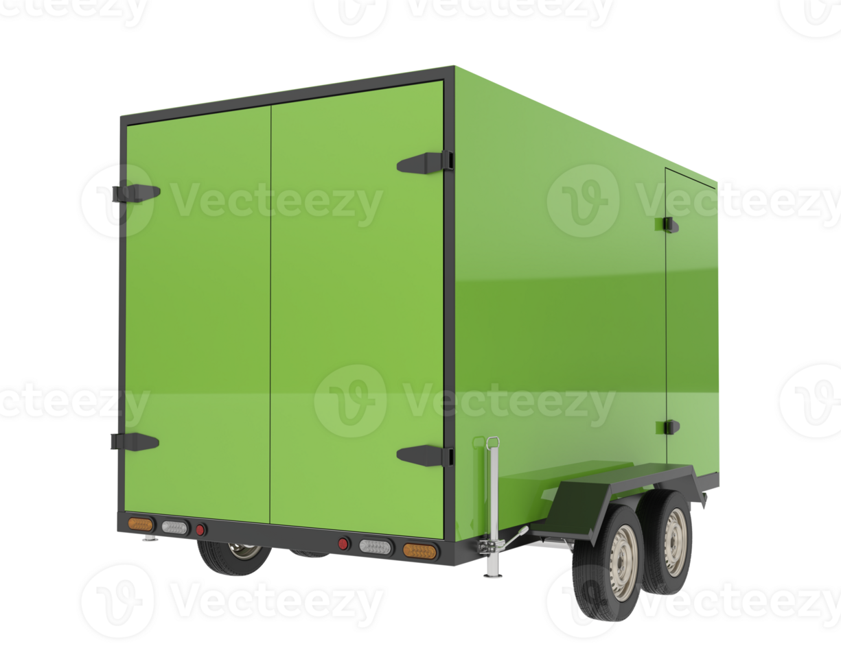 Refrigerated trailer isolated on background. 3d rendering - illustration png