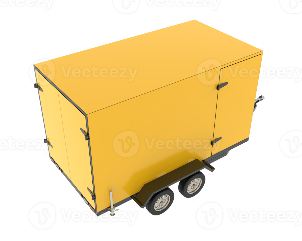 Refrigerated trailer isolated on background. 3d rendering - illustration png
