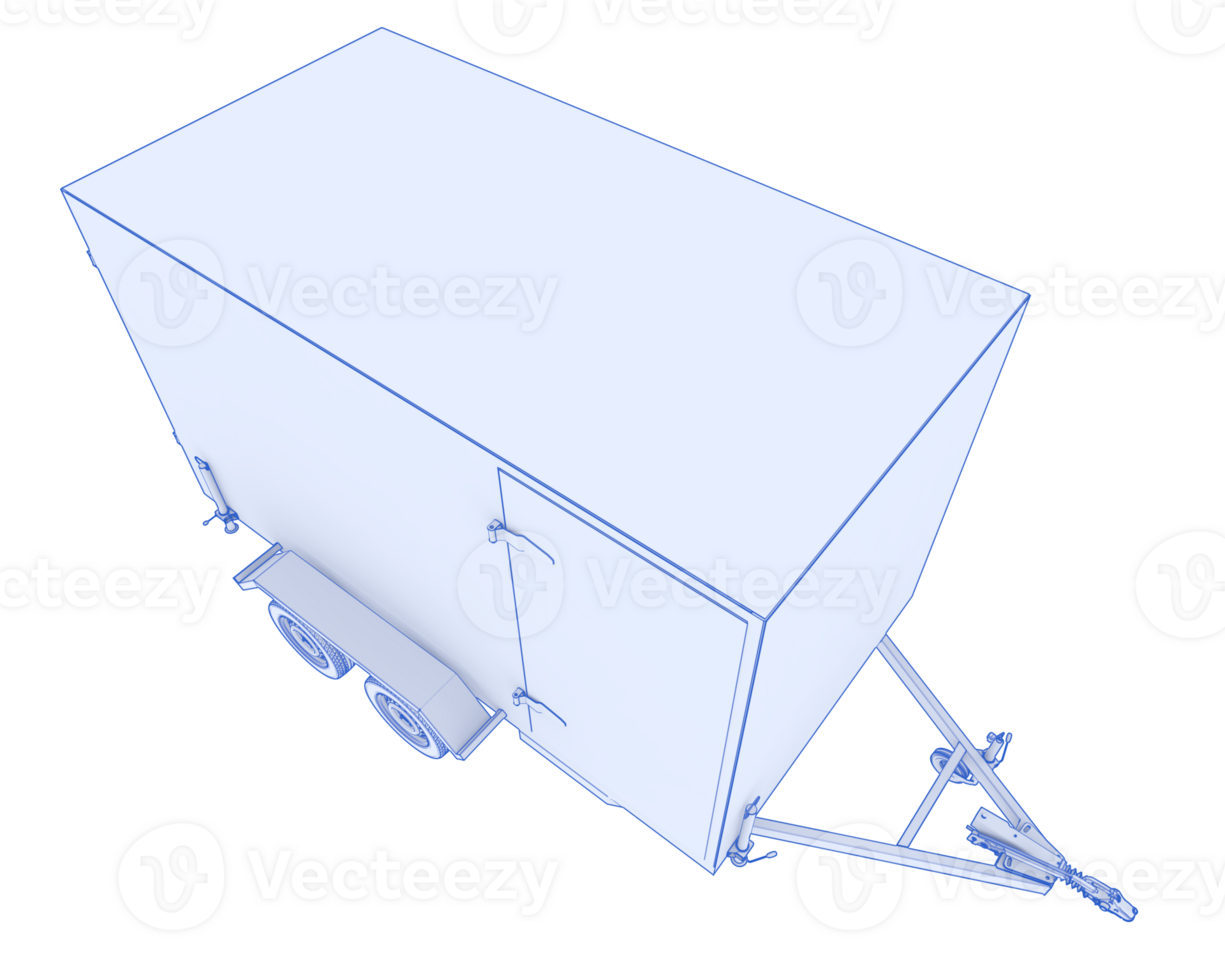 Refrigerated trailer isolated on background. 3d rendering - illustration png