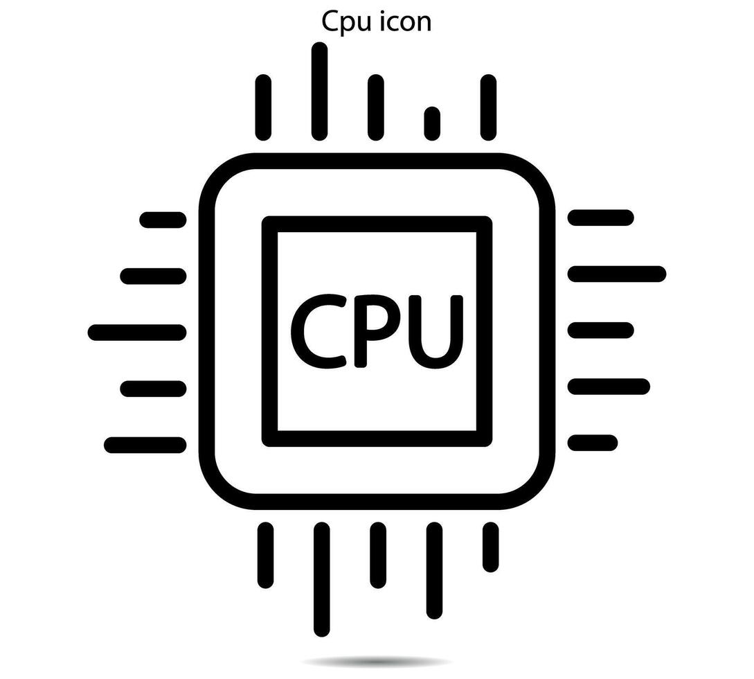 Cpu icon, illustrator on background vector