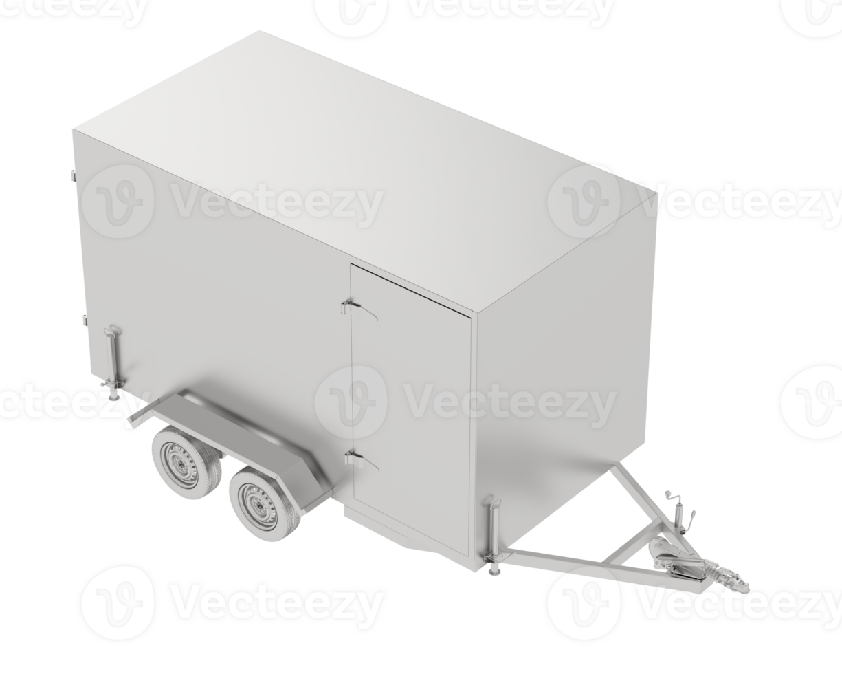 Refrigerated trailer isolated on background. 3d rendering - illustration png
