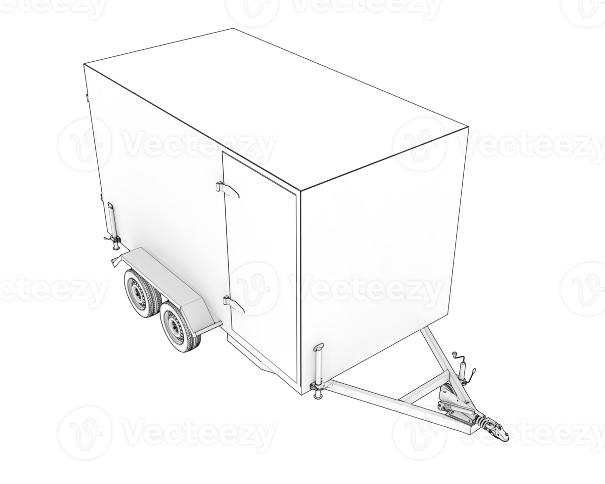 Refrigerated trailer isolated on background. 3d rendering - illustration png