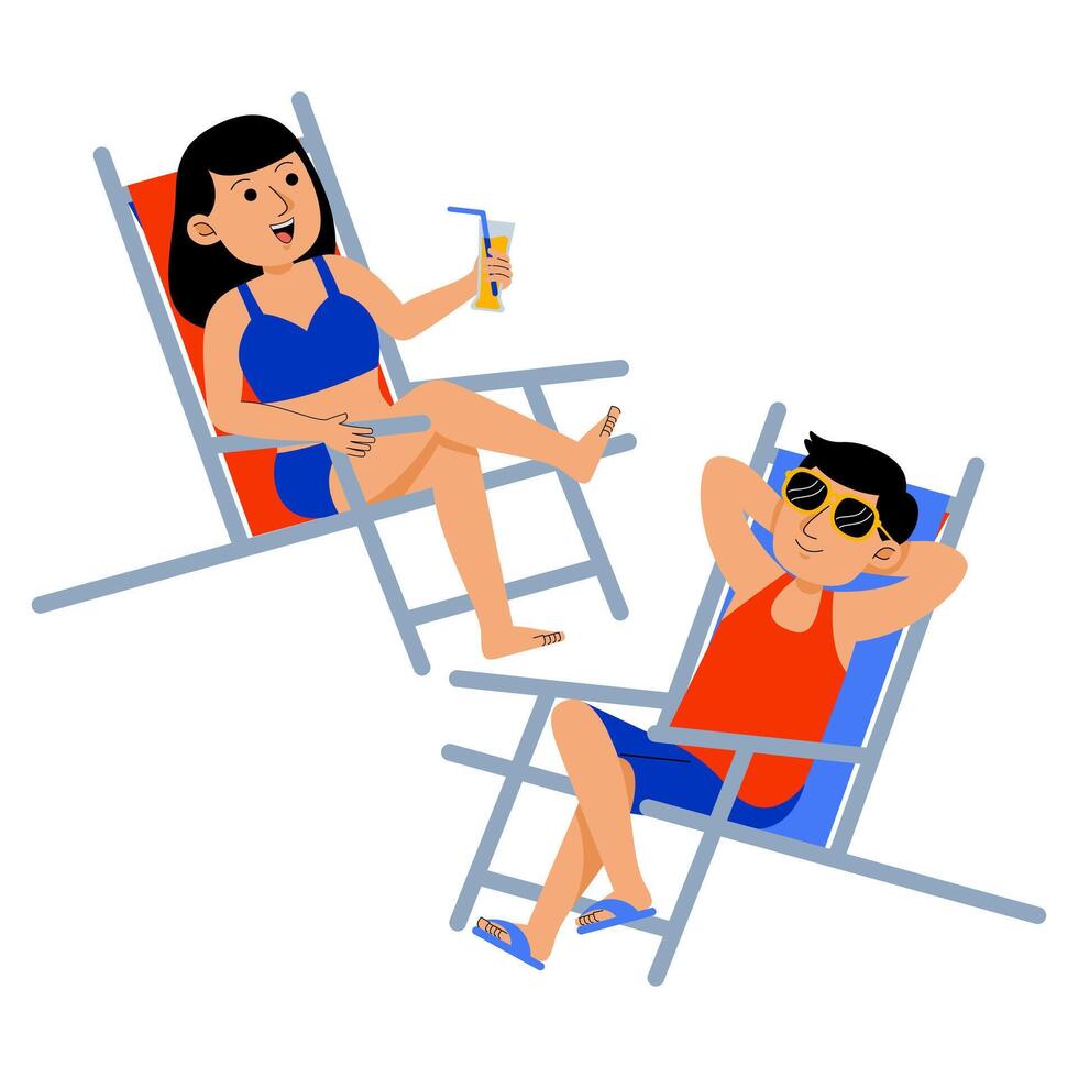 Summer Holiday People Illustration vector