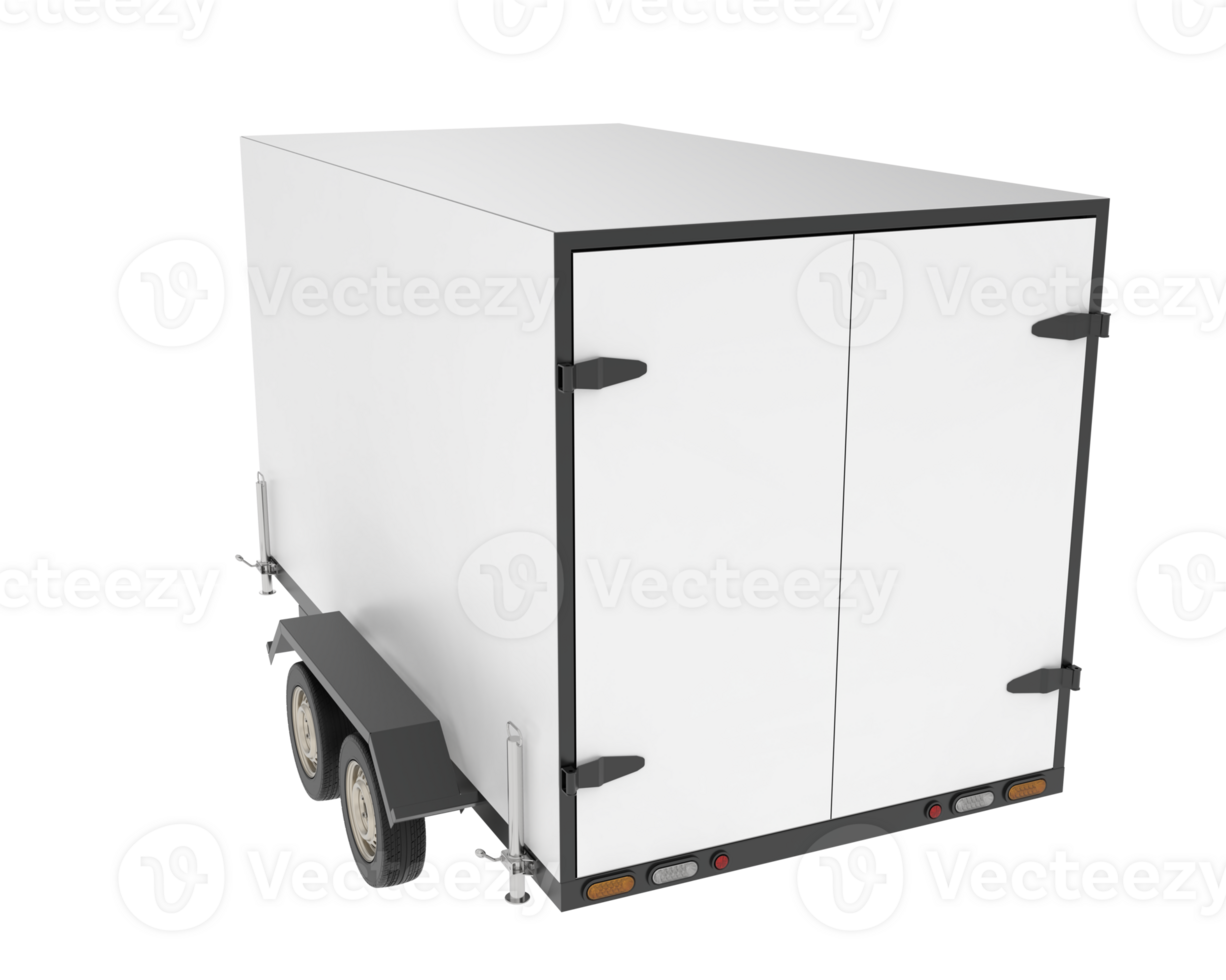Refrigerated trailer isolated on background. 3d rendering - illustration png