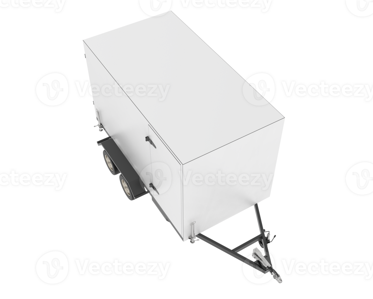 Refrigerated trailer isolated on background. 3d rendering - illustration png