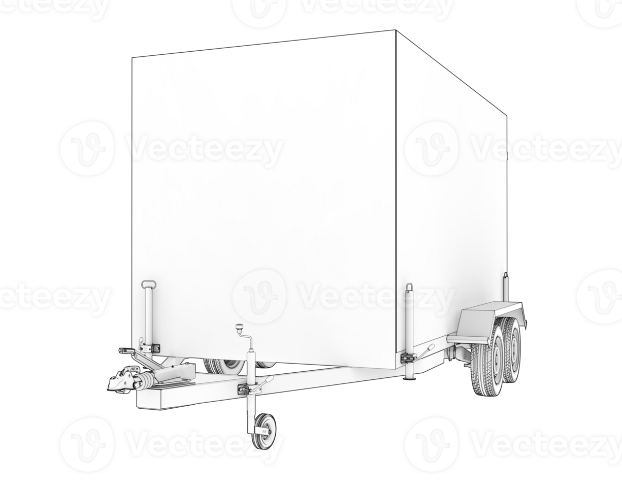Refrigerated trailer isolated on background. 3d rendering - illustration png