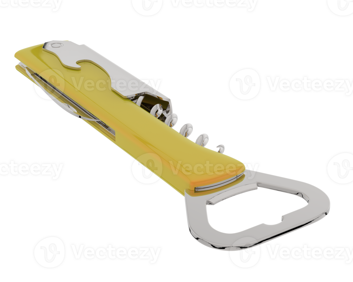 Classic corkscrew isolated on background. 3d rendering - illustration png