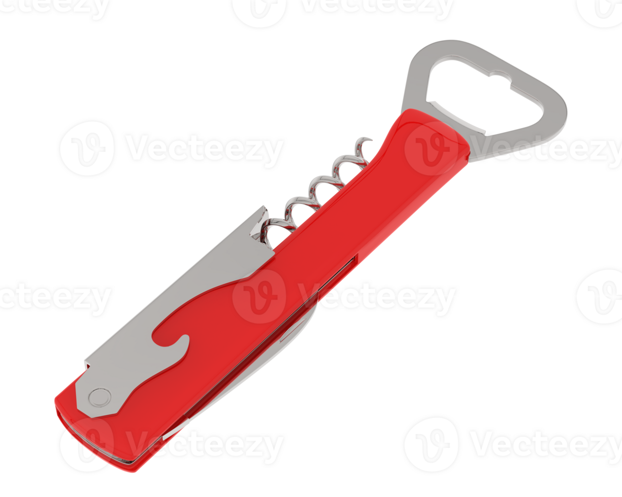 Classic corkscrew isolated on background. 3d rendering - illustration png