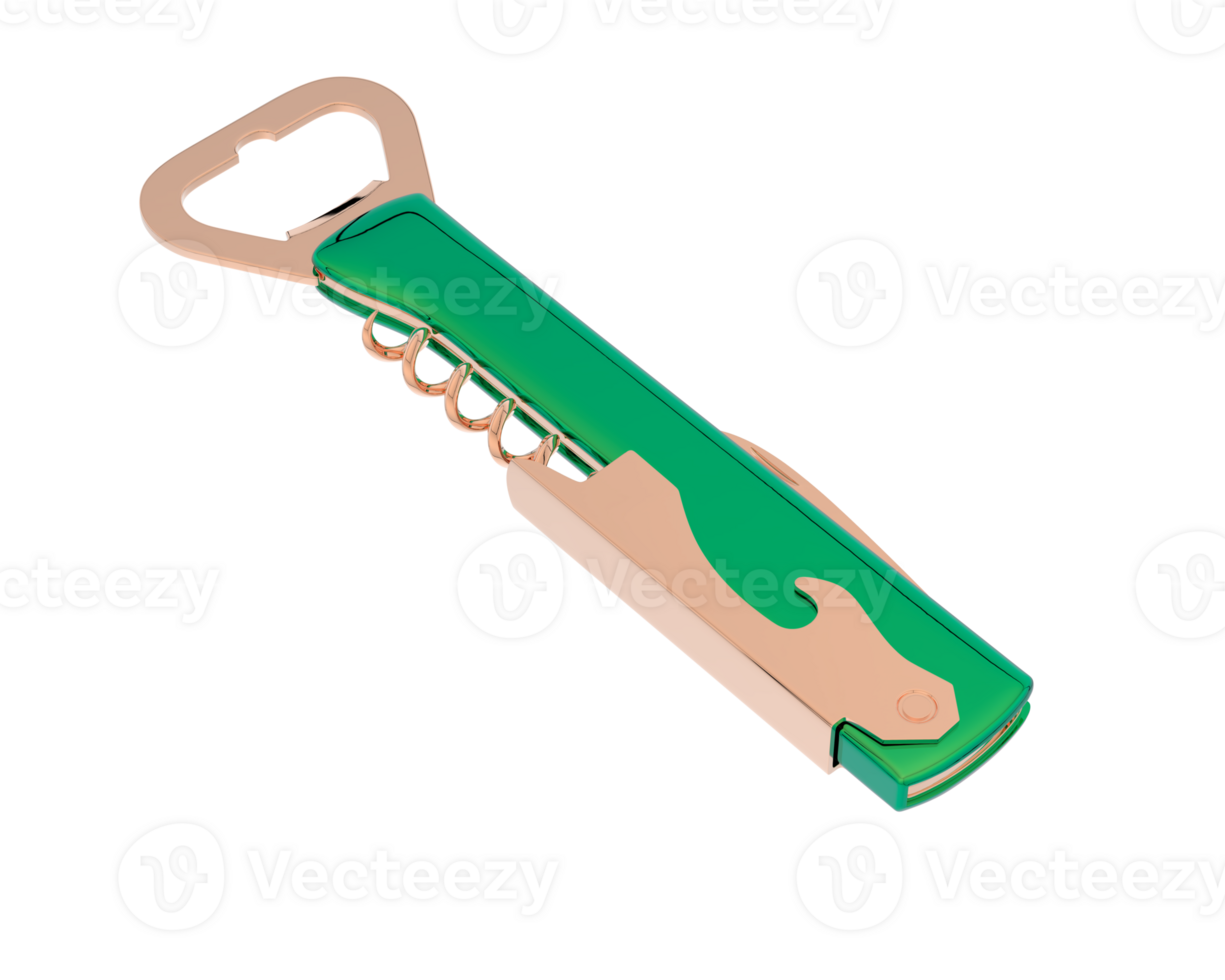 Classic corkscrew isolated on background. 3d rendering - illustration png