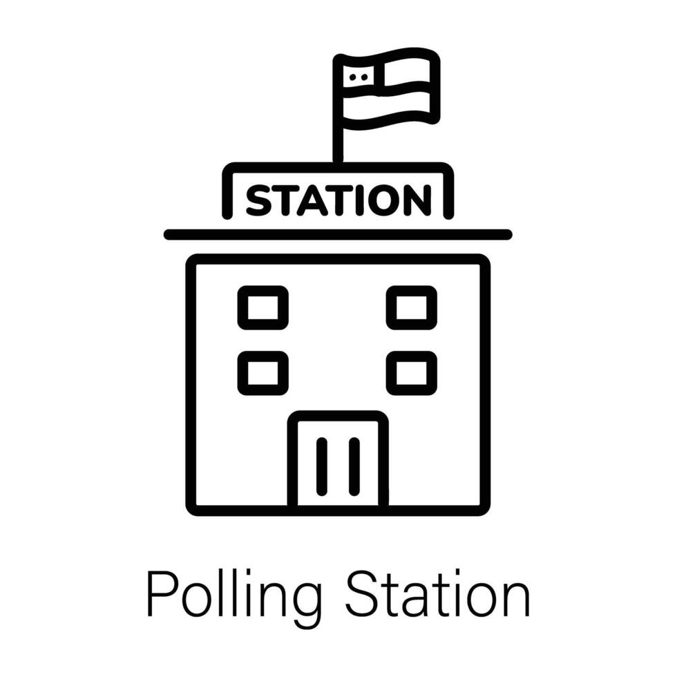 Trendy Polling Station vector