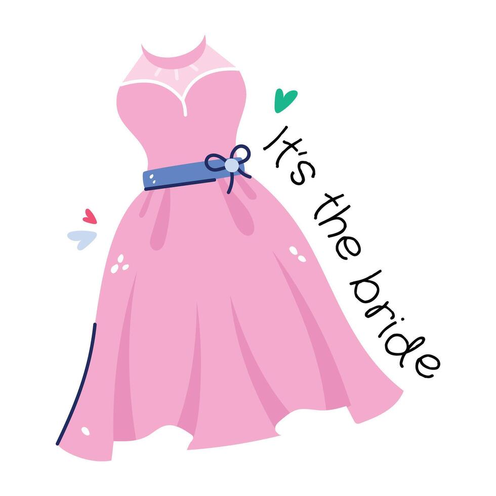 Trendy Bridal Dress vector