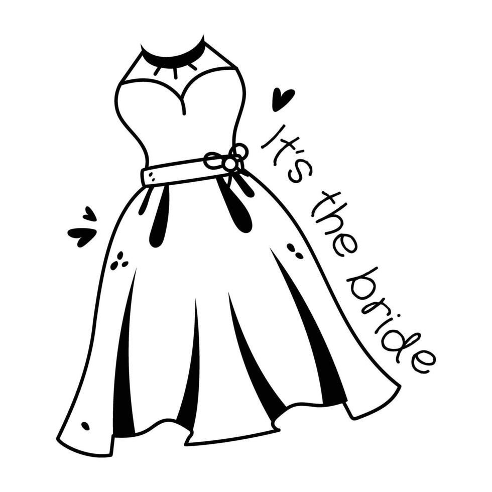 Trendy Bridal Dress vector