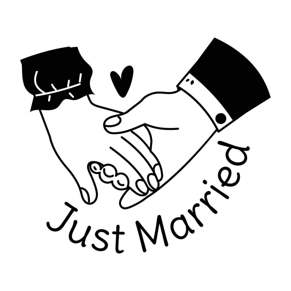 Trendy Couple Hands vector