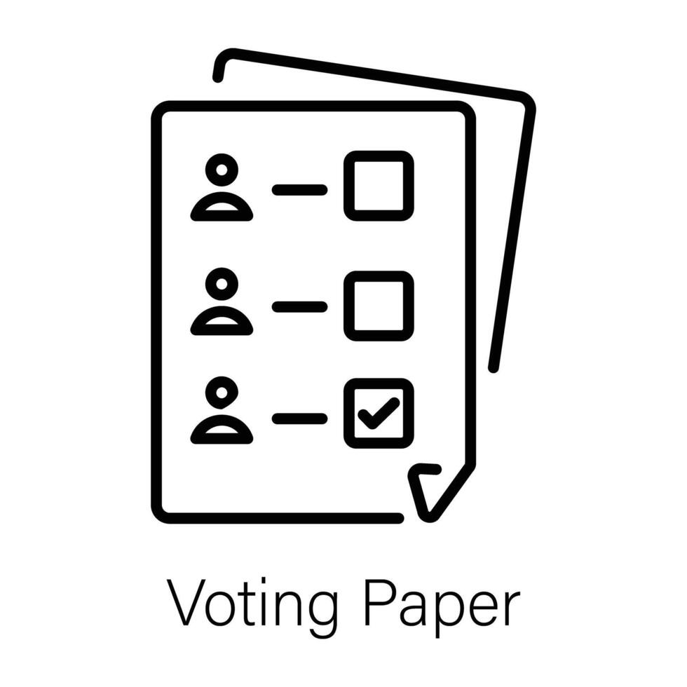 Trendy Voting Paper vector