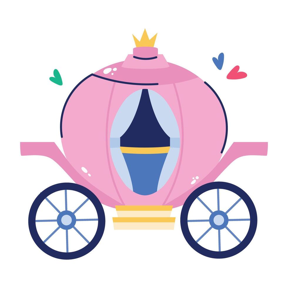 Trendy Wedding Carriage vector
