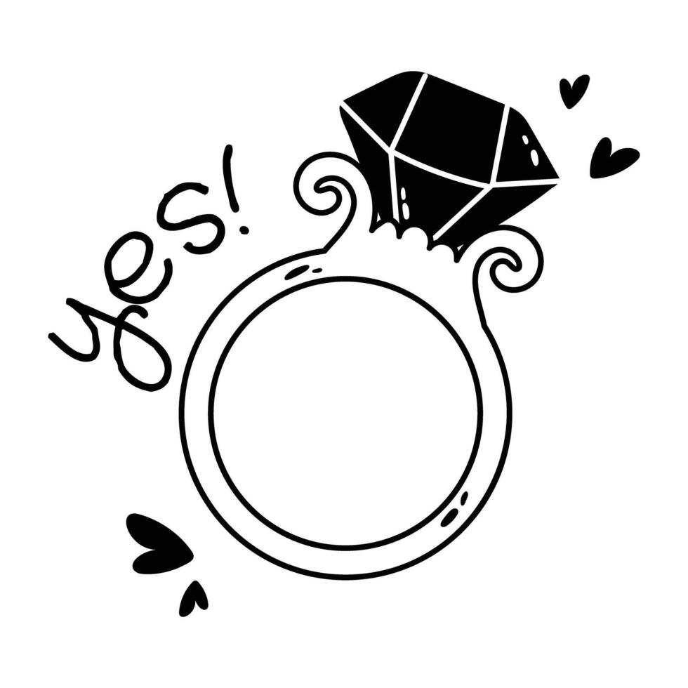 Trendy Proposal Ring vector
