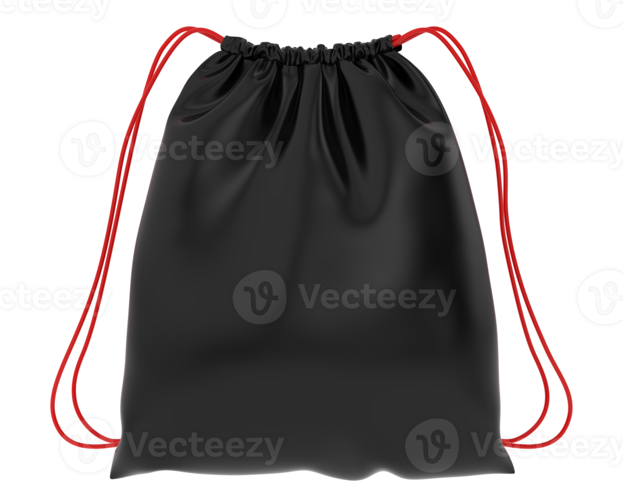 Drawstring bag isolated on background. 3d rendering - illustration png