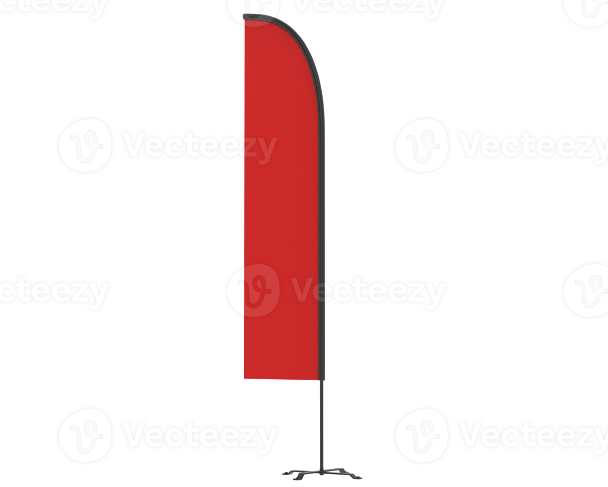 Feather flag isolated on background. 3d rendering - illustration png