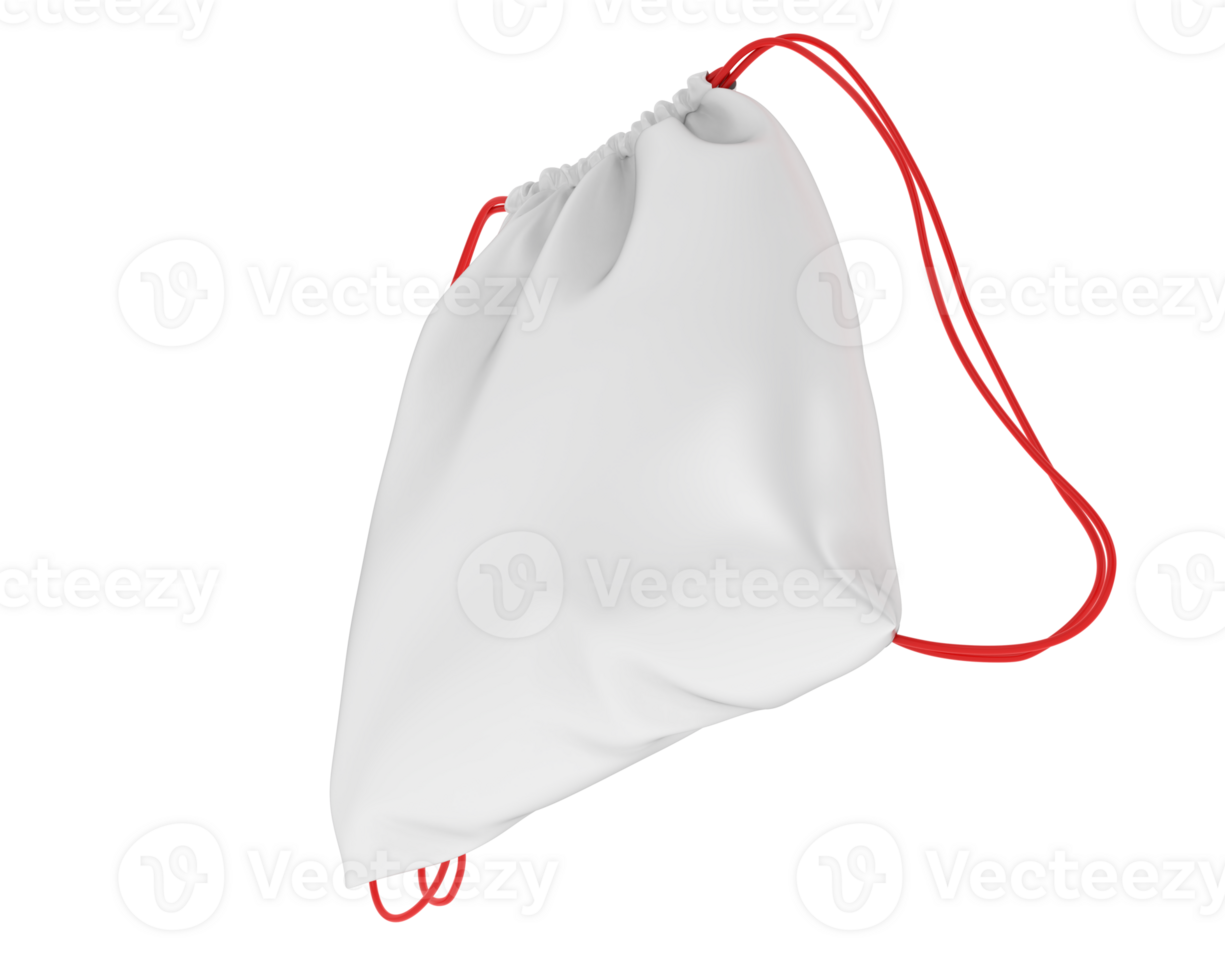 Drawstring bag isolated on background. 3d rendering - illustration png