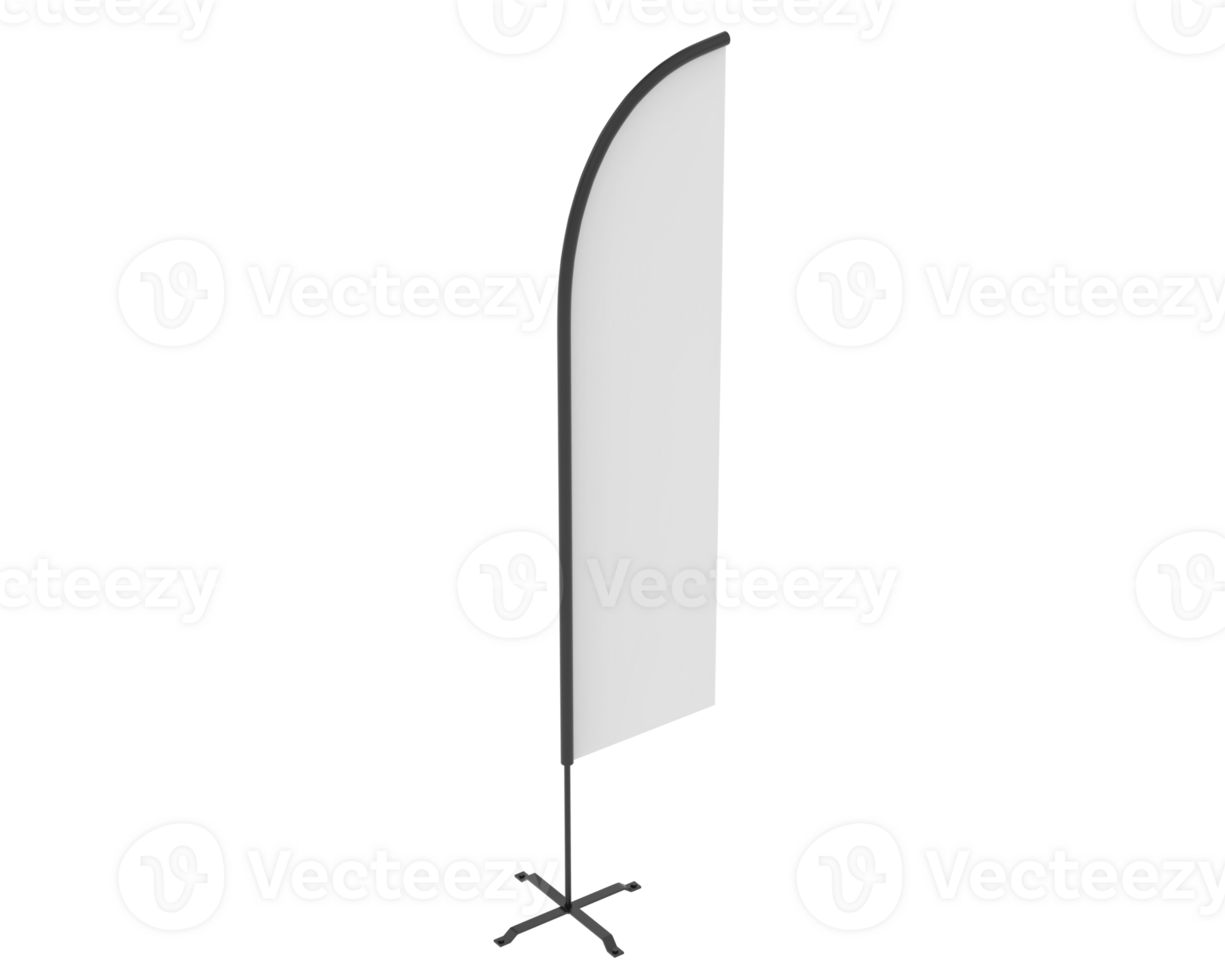 Feather flag isolated on background. 3d rendering - illustration png