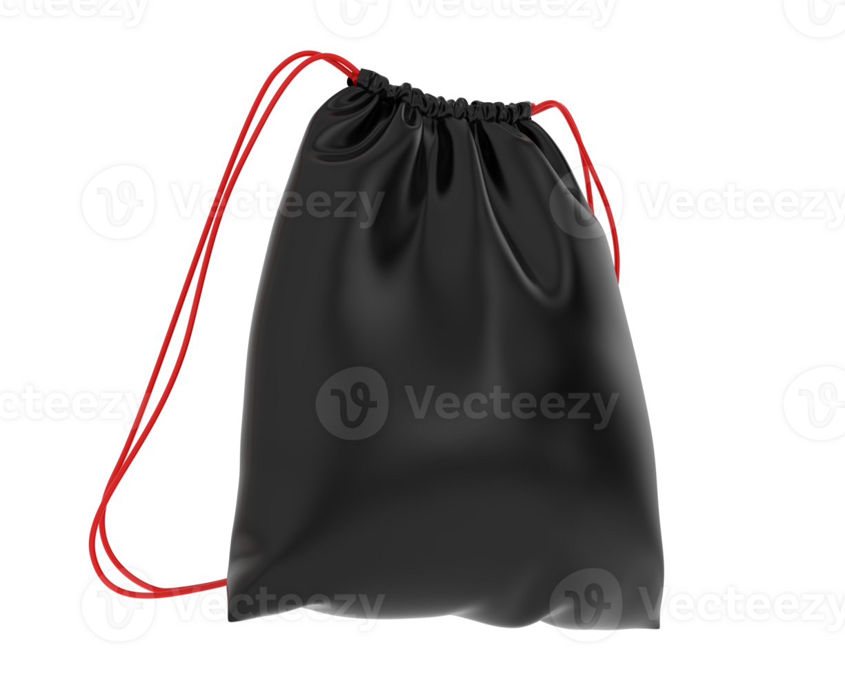 Drawstring bag isolated on background. 3d rendering - illustration png