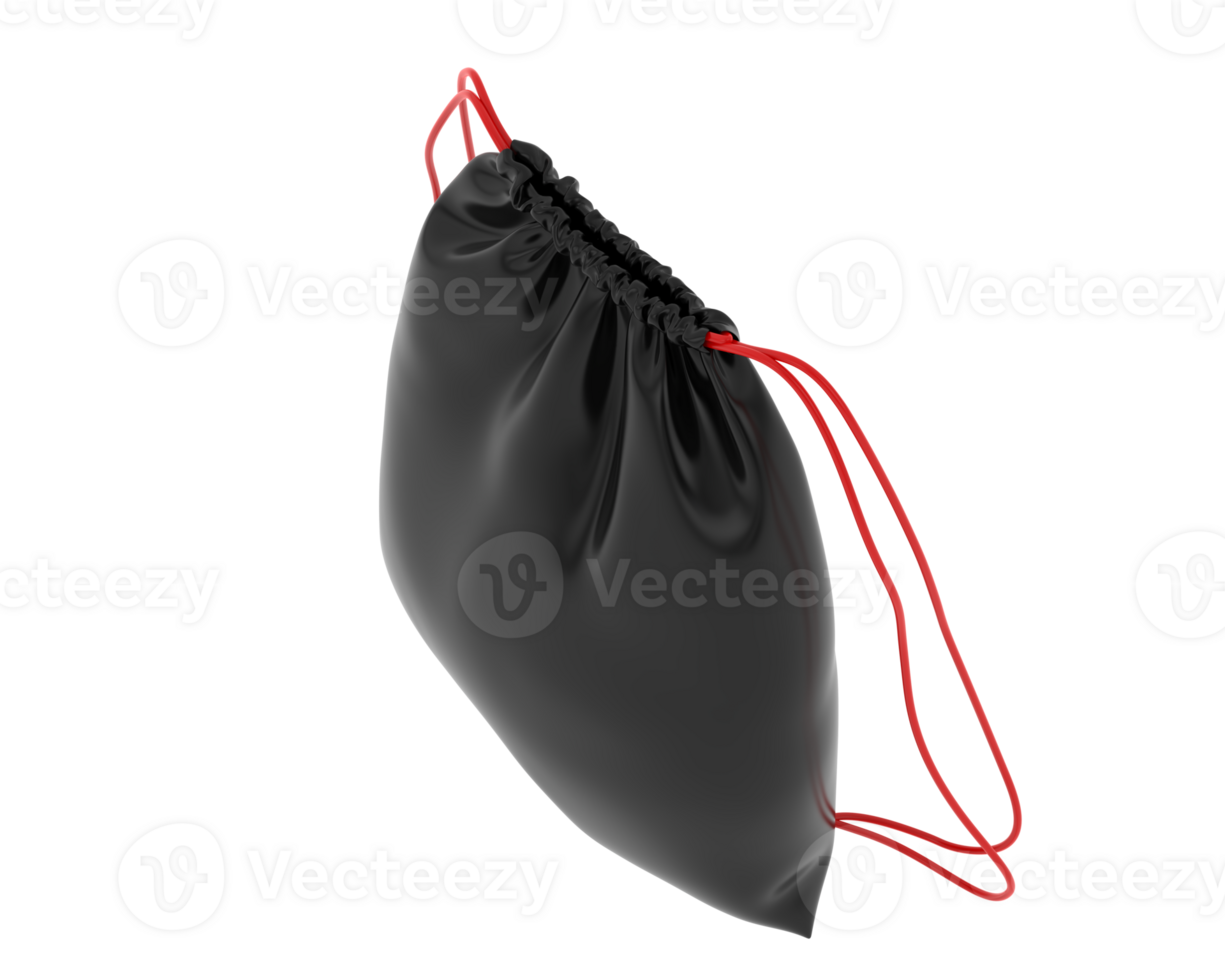 Drawstring bag isolated on background. 3d rendering - illustration png