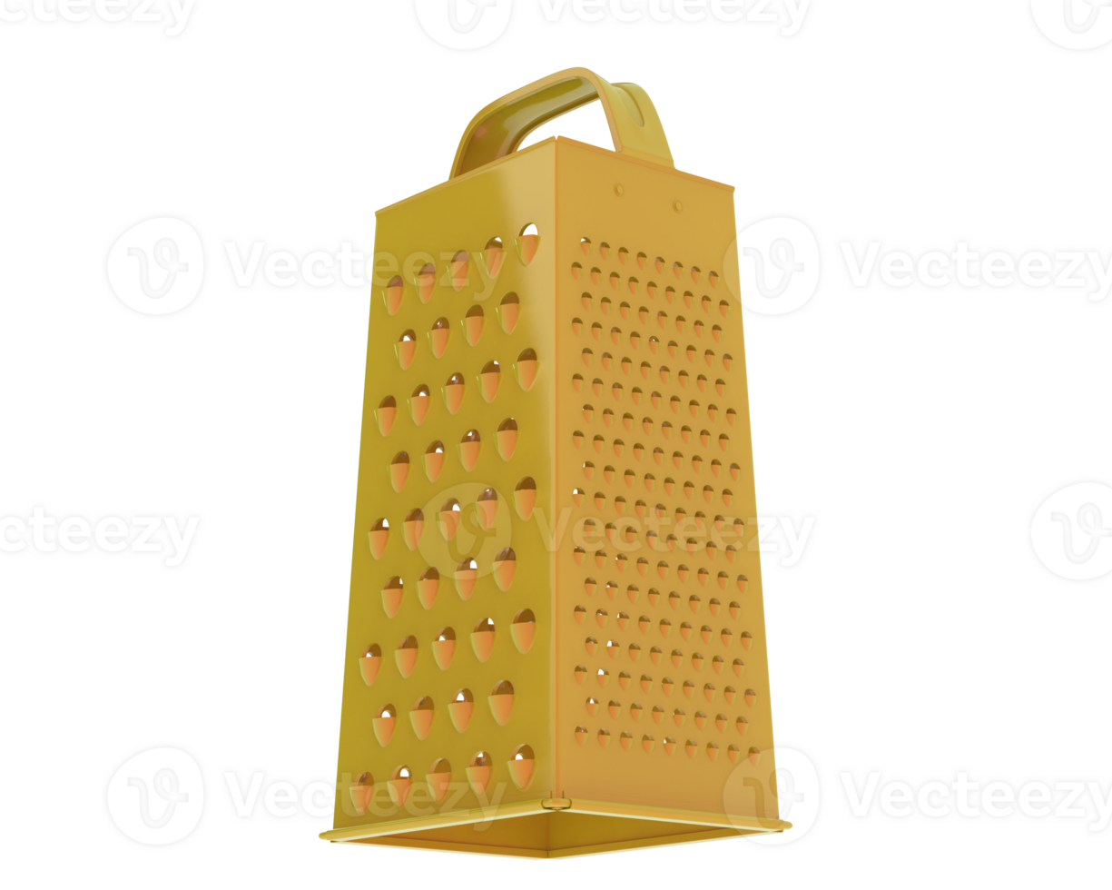 Cheese grater isolated on background. 3d rendering - illustration png