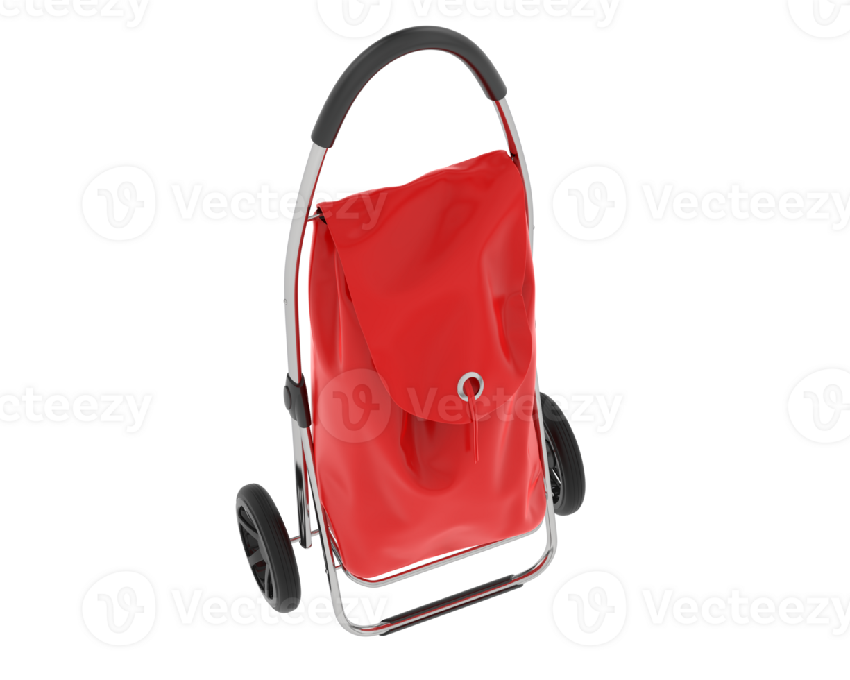 Shopping trolley isolated on background. 3d rendering - illustration png