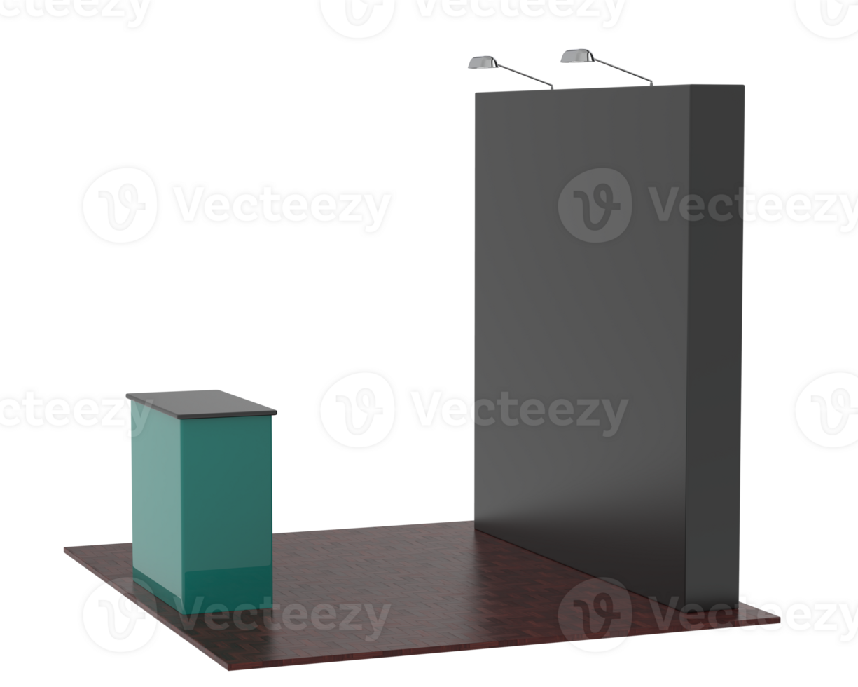 Rectangular display table isolated on background. 3d rendering - illustration png