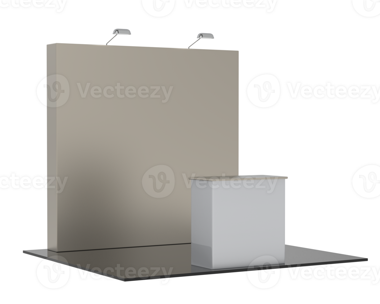 Rectangular display table isolated on background. 3d rendering - illustration png