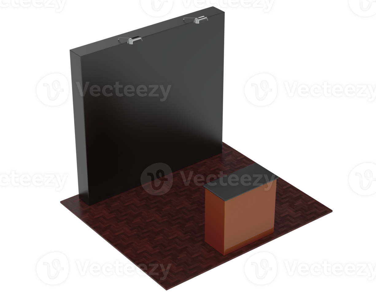 Rectangular display table isolated on background. 3d rendering - illustration png