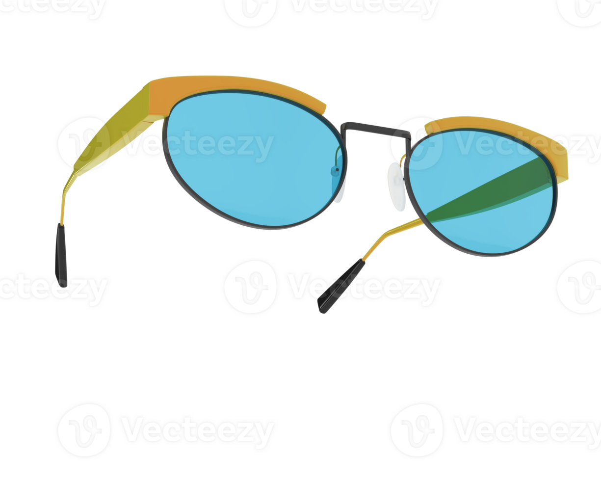 Sun glasses isolated on background. 3d rendering - illustration png