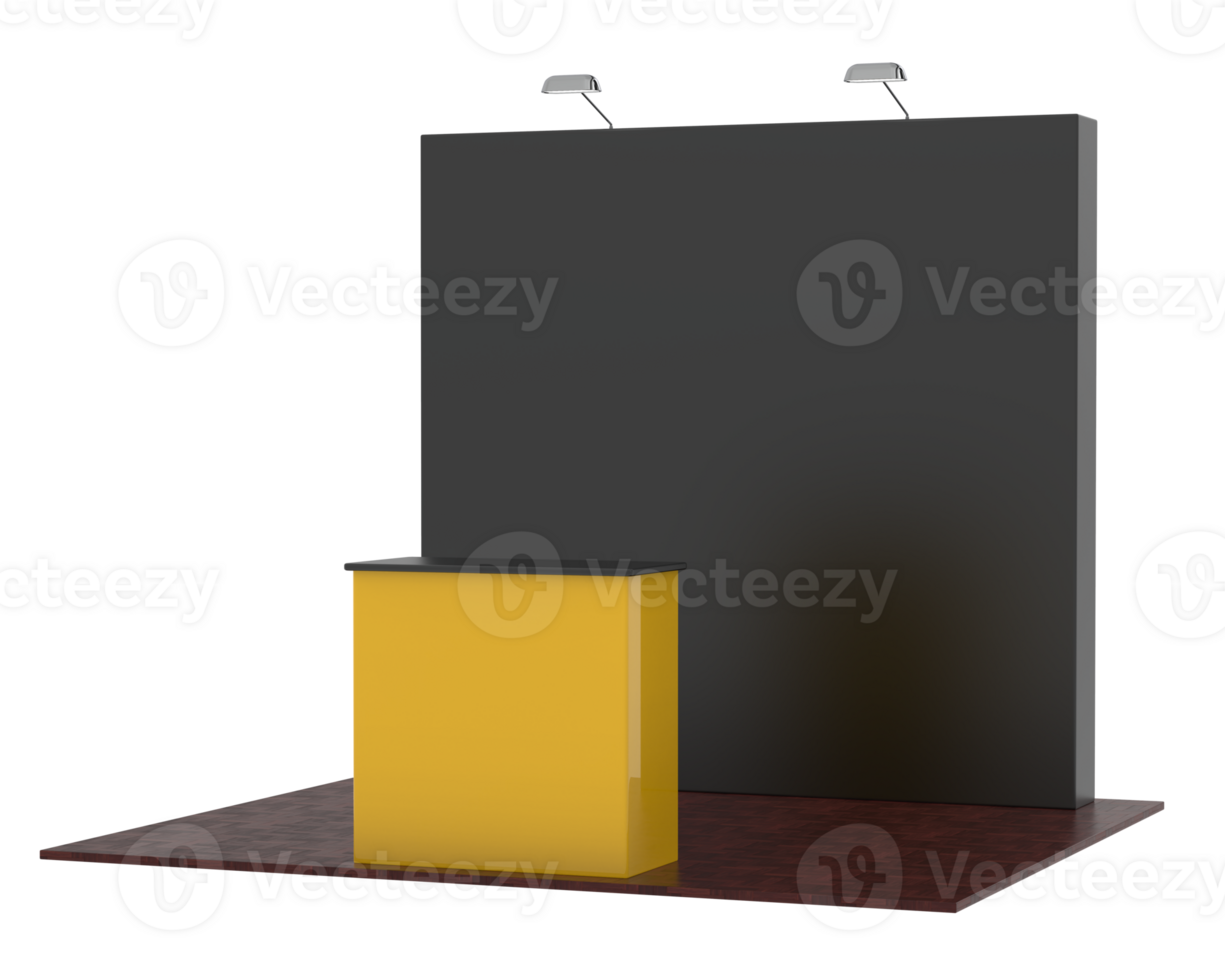 Rectangular display table isolated on background. 3d rendering - illustration png
