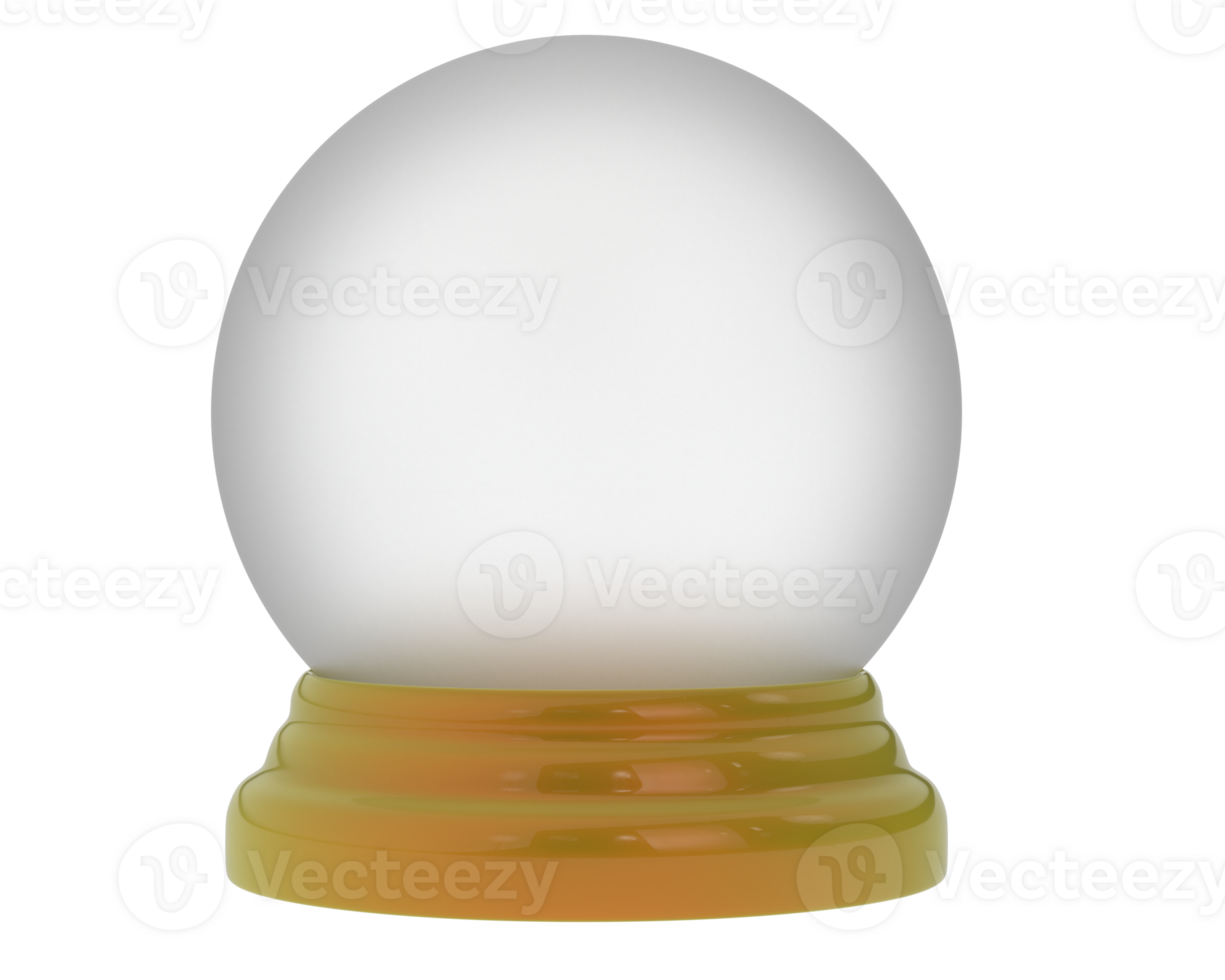 Empty snow globe isolated on background. 3d rendering - illustration png