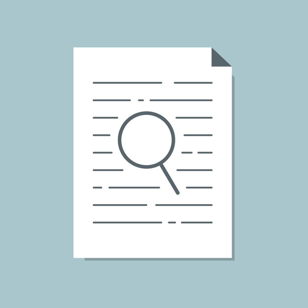 White Paper Document Magnifying Glass Icon Business Illustration vector