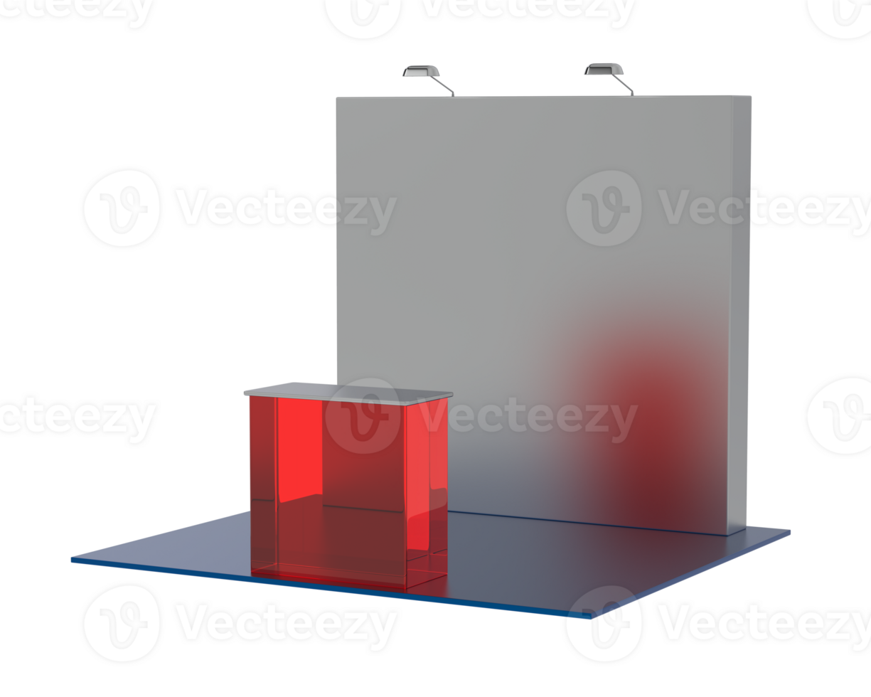 Rectangular display table isolated on background. 3d rendering - illustration png