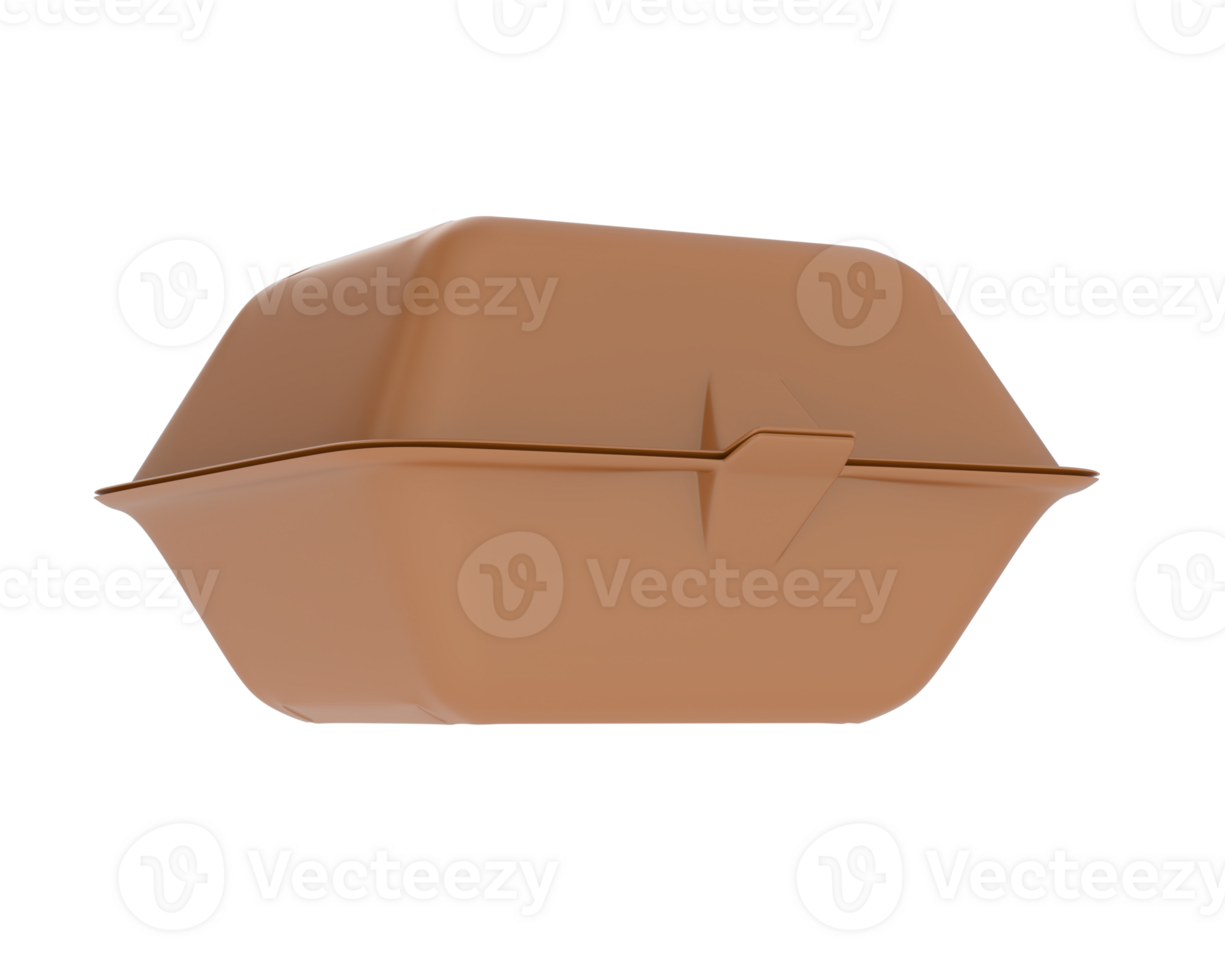 Hamburger container isolated on background. 3d rendering - illustration png