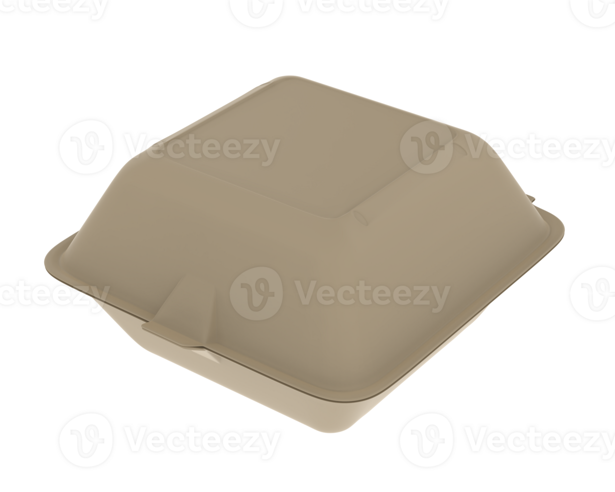 Hamburger container isolated on background. 3d rendering - illustration png