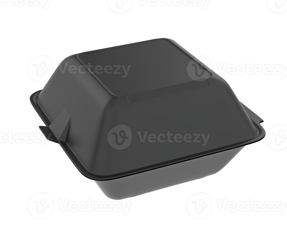 Hamburger container isolated on background. 3d rendering - illustration png