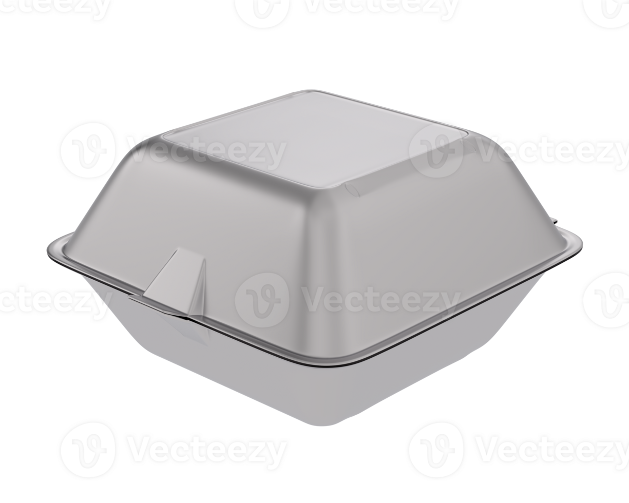 Hamburger container isolated on background. 3d rendering - illustration png