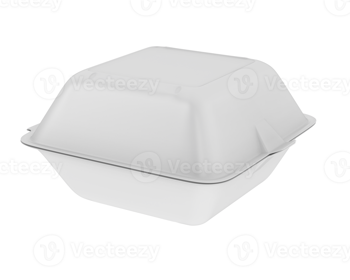 Hamburger container isolated on background. 3d rendering - illustration png