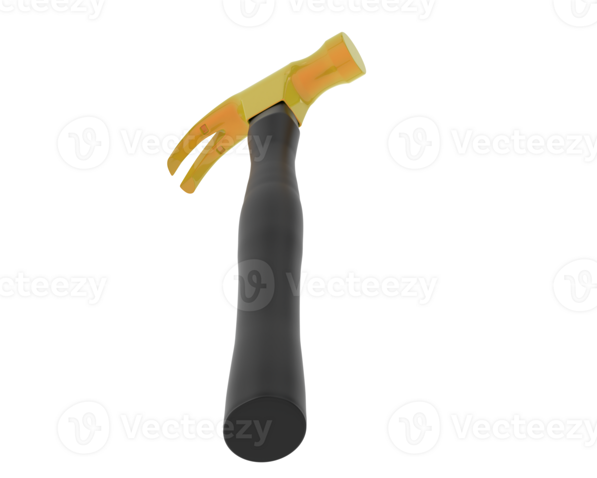 Claw hammer isolated on background. 3d rendering - illustration png