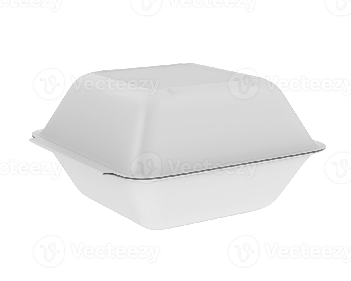 Hamburger container isolated on background. 3d rendering - illustration png